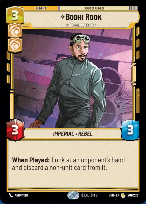 Bodhi Rook - Imperial Defector (SOR) Rare Star Wars Unlimited Fantasy Flight Games Standard Non-Foil 
