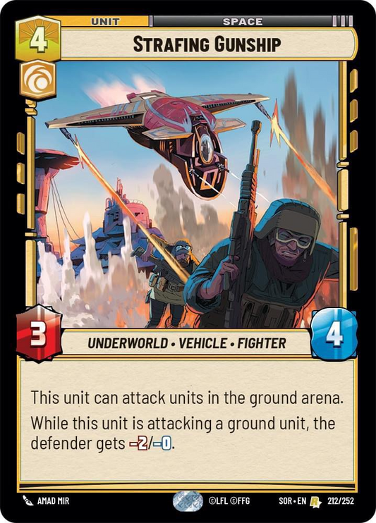 Strafing Gunship (SOR) Rare Star Wars Unlimited Fantasy Flight Games Standard Non-Foil 