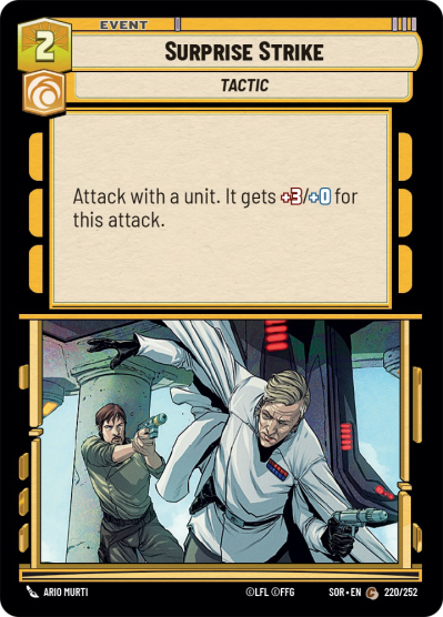 Surprise Strike (SOR) Common Star Wars Unlimited Fantasy Flight Games Standard Non-Foil 
