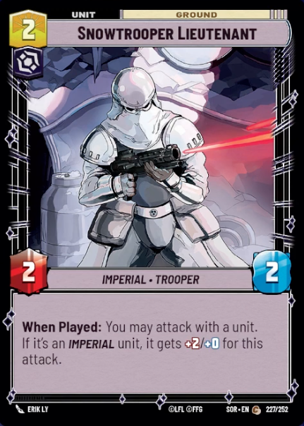 Snowtrooper Lieutenant (SOR) Common Star Wars Unlimited Fantasy Flight Games Standard Non-Foil 