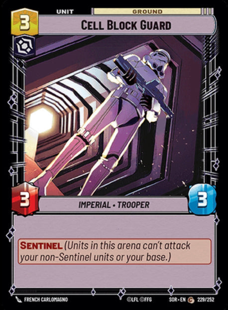 Cell Block Guard (SOR) Common Star Wars Unlimited Fantasy Flight Games Standard Non-Foil 