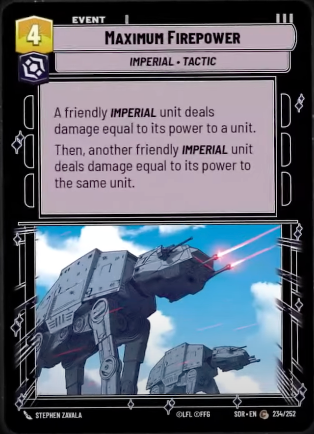 Maximum Firepower (SOR) Common Star Wars Unlimited Fantasy Flight Games Standard Non-Foil 