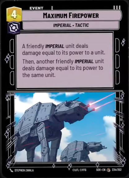 Maximum Firepower (SOR) Common Star Wars Unlimited Fantasy Flight Games Standard Non-Foil 