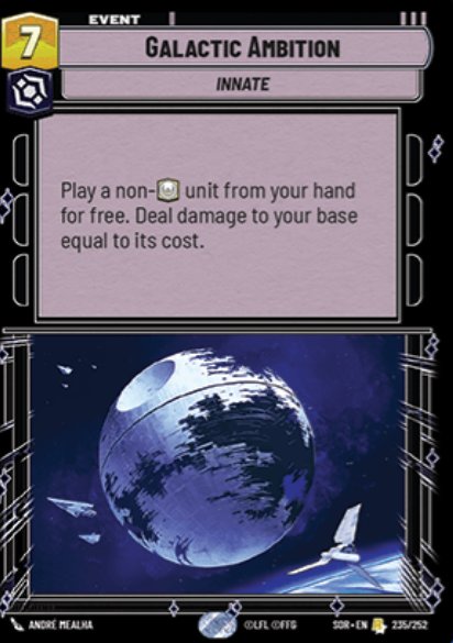 Galactic Ambition (SOR) Rare Star Wars Unlimited Fantasy Flight Games Standard Non-Foil 