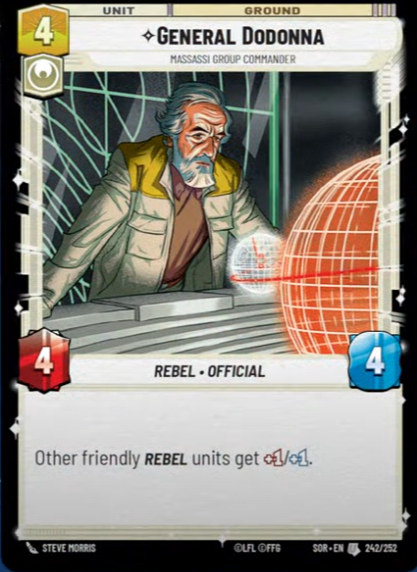 General Dodonna - Massassi Group Commander (SOR) Uncommon Star Wars Unlimited Fantasy Flight Games Standard Non-Foil 