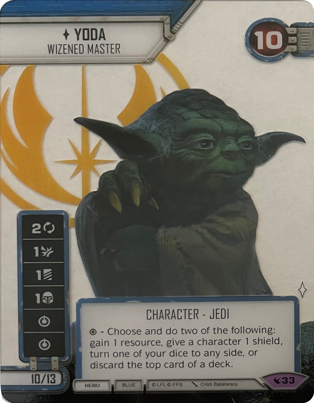 Star Wars Destiny Yoda - Wizened Master (LEG) SpotGLASS Promo