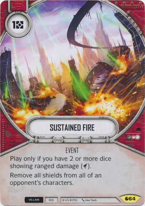 Sustained Fire (SoR) Uncommon Star Wars Destiny Fantasy Flight Games   