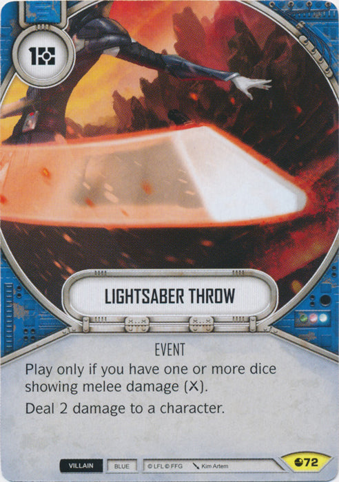 Lightsaber Throw (SoR) Uncommon Star Wars Destiny Fantasy Flight Games   